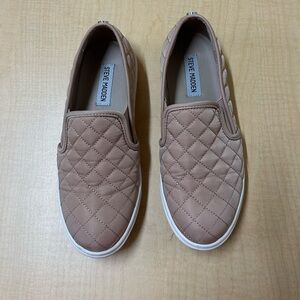Steve Madden Quilted Tan Slip-On Shoes